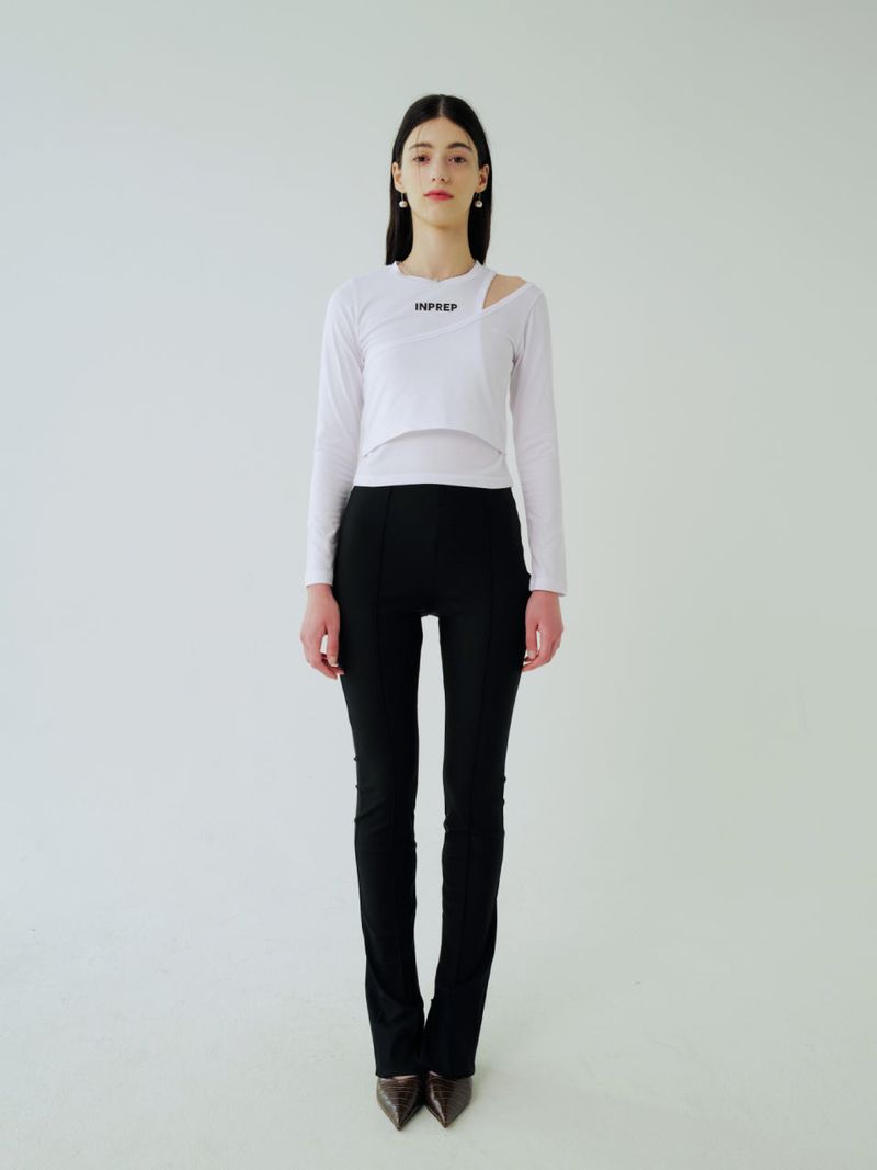 DOUBLE LAYERED LONG SLEEVE T-SHIRT (WHITE)