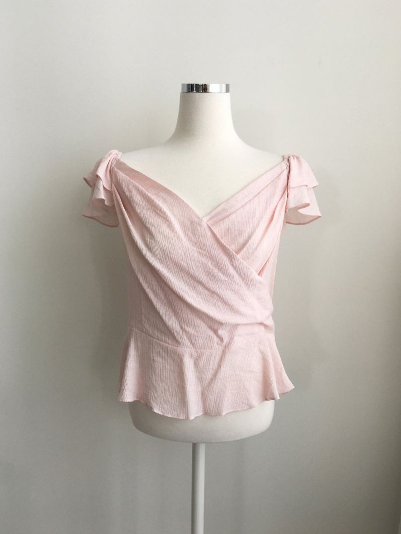 Dining wrap frill blouse