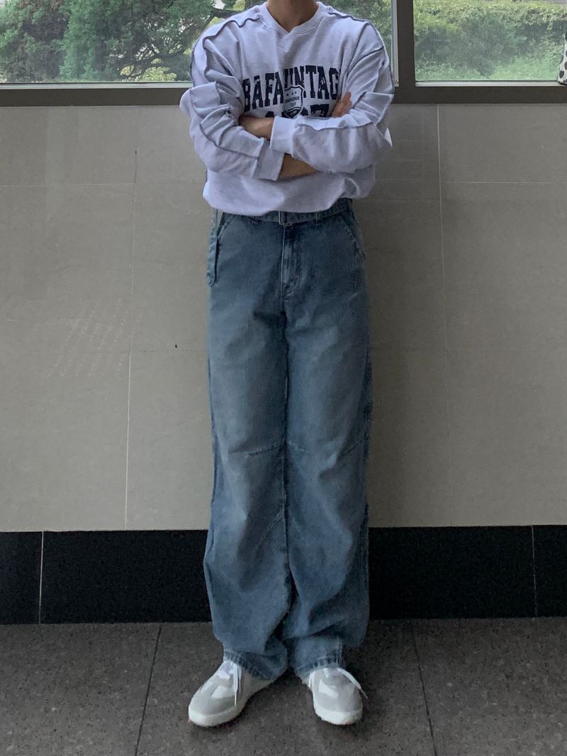 Dart Belt Straight Denim