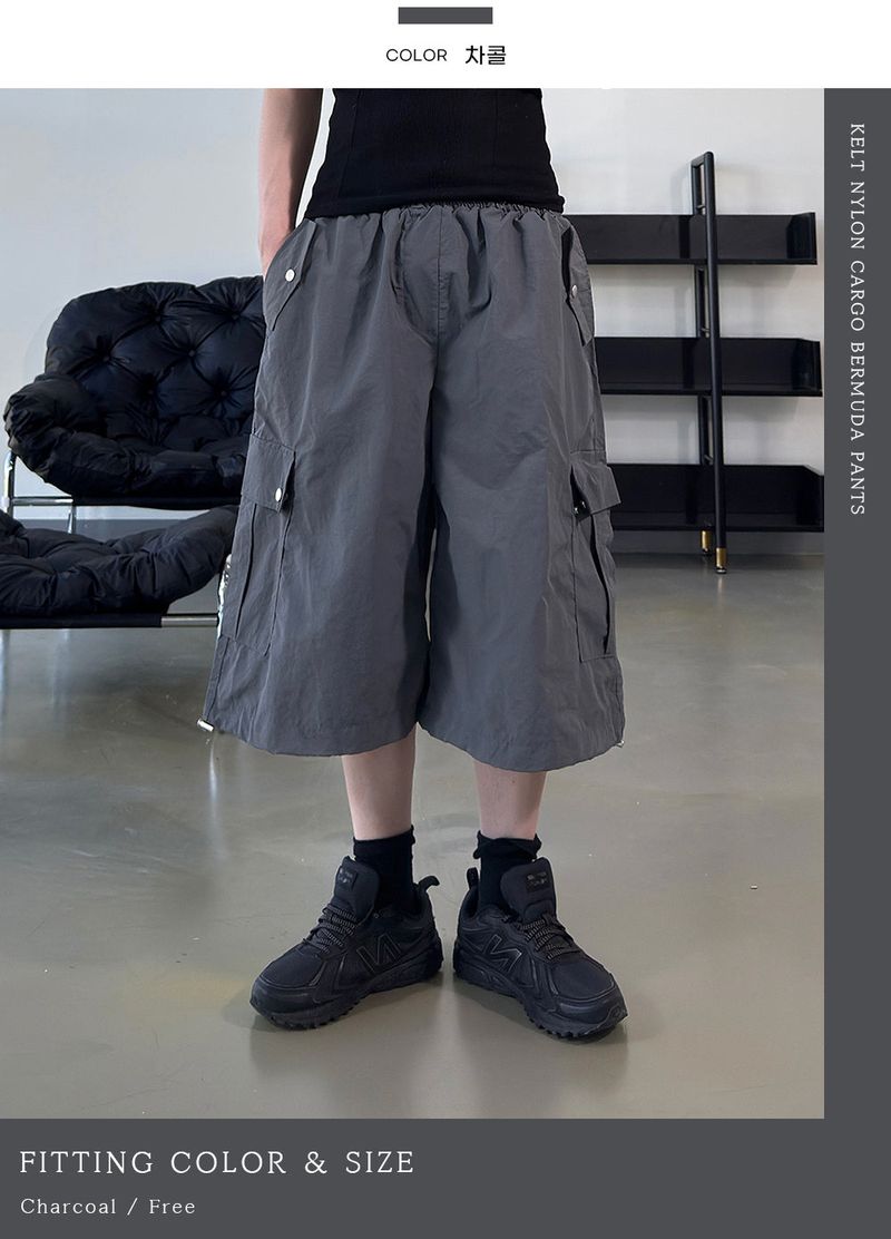 Kelt Nylon Cargo Bermuda Pants