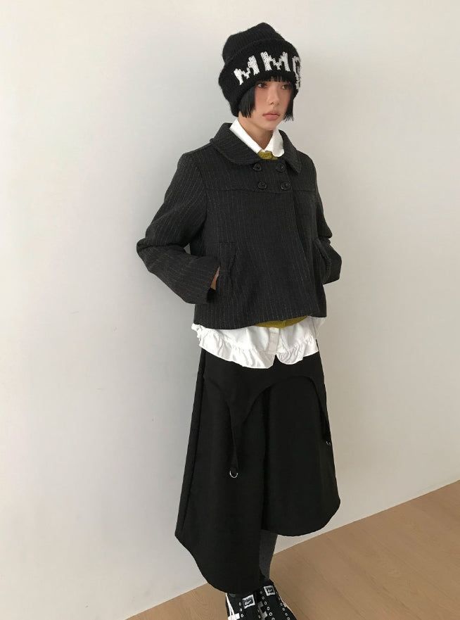 RIBBON POCKET SHORT COAT