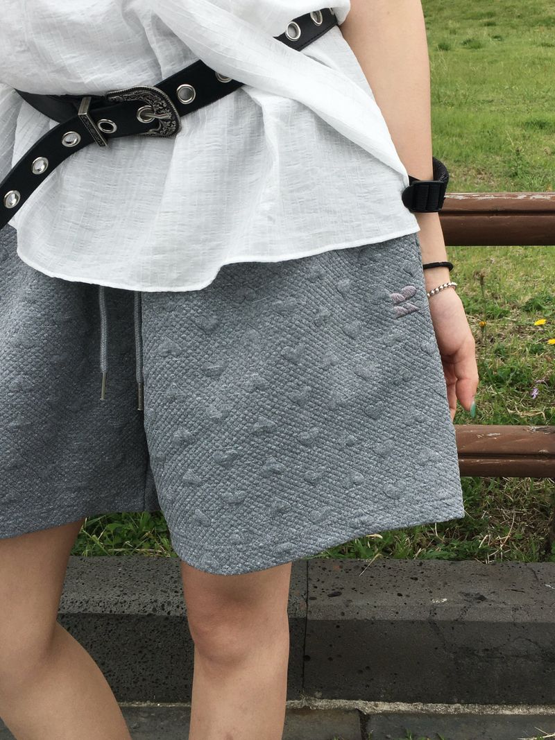 [Short ver/Ritcore MADE] Heart Embossed Shorts (3c)