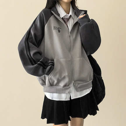 Gling Track Two Way High Neck Zip-Up [Fleece]