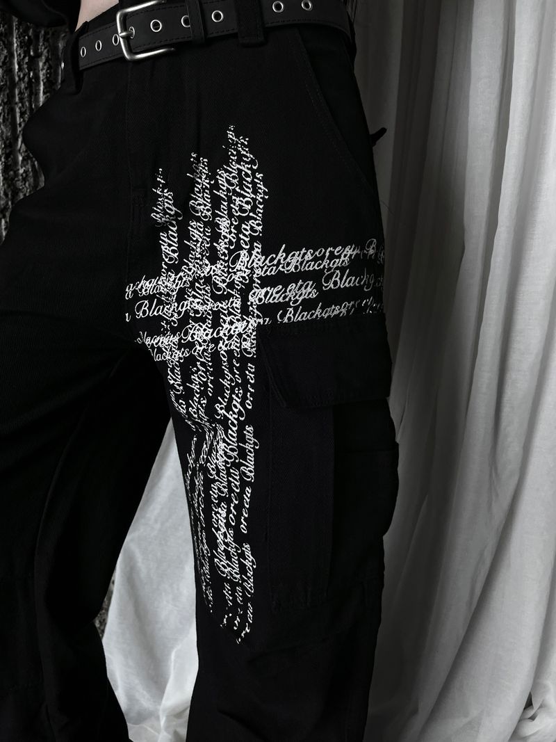URBAN UNIQUE(アーバンユニーク)の「cross lettering cargo denim(Pants)」
