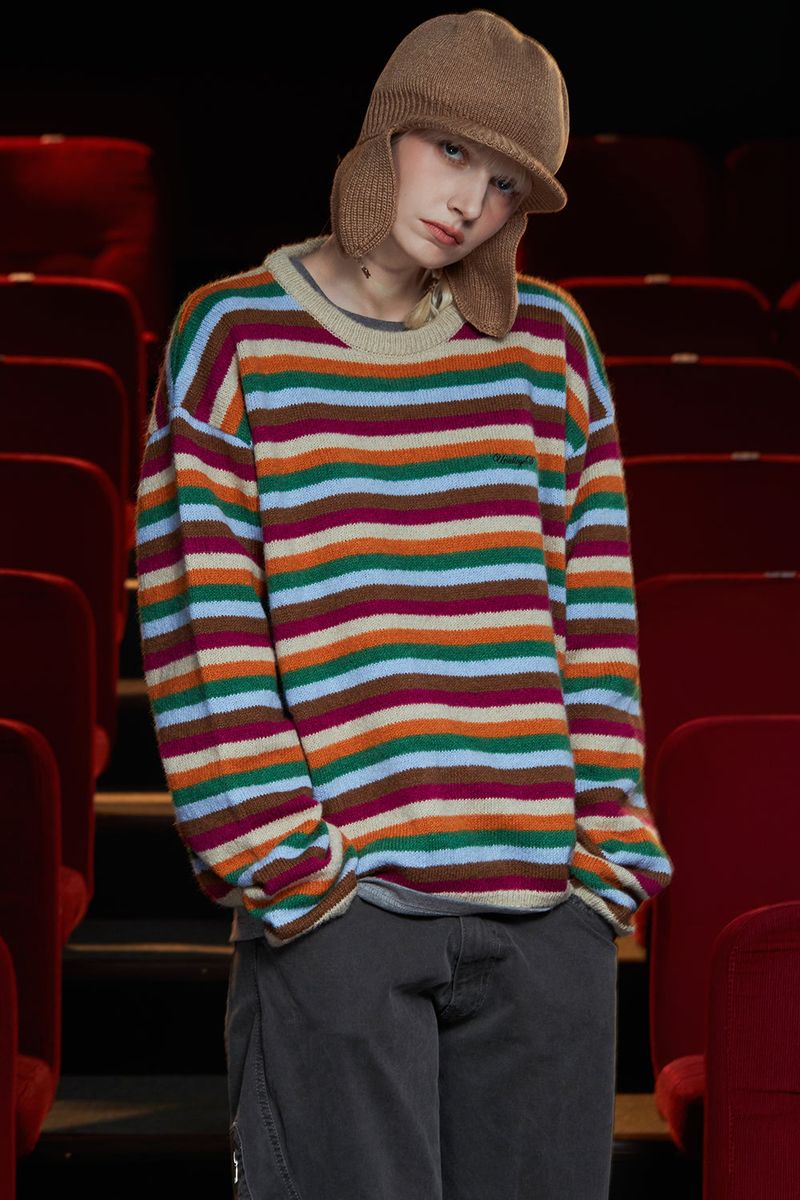 STRIPE MOHAIR KNIT / BEIGE