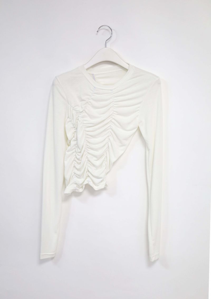Shirred Asymmetrical T-Shirt