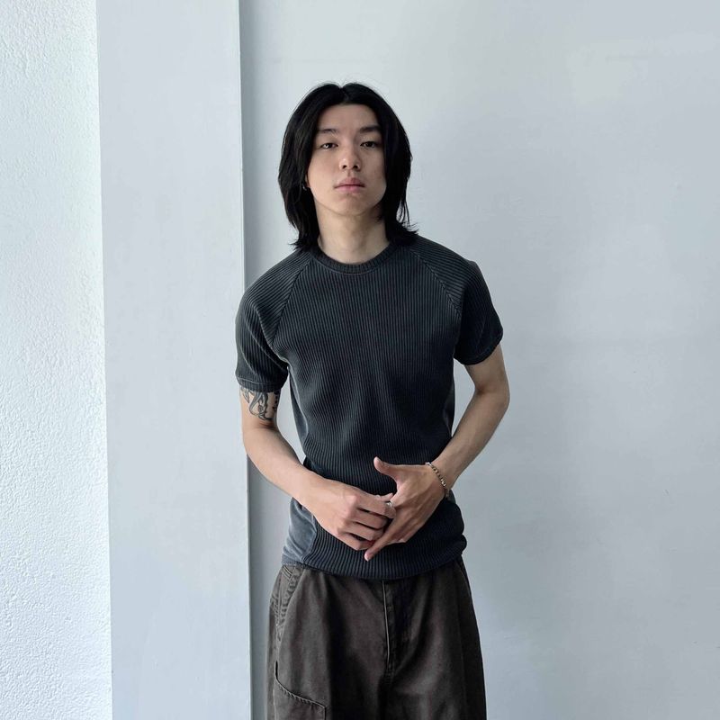 Sharp Silhouette Slim-Fit Ribbed Tee