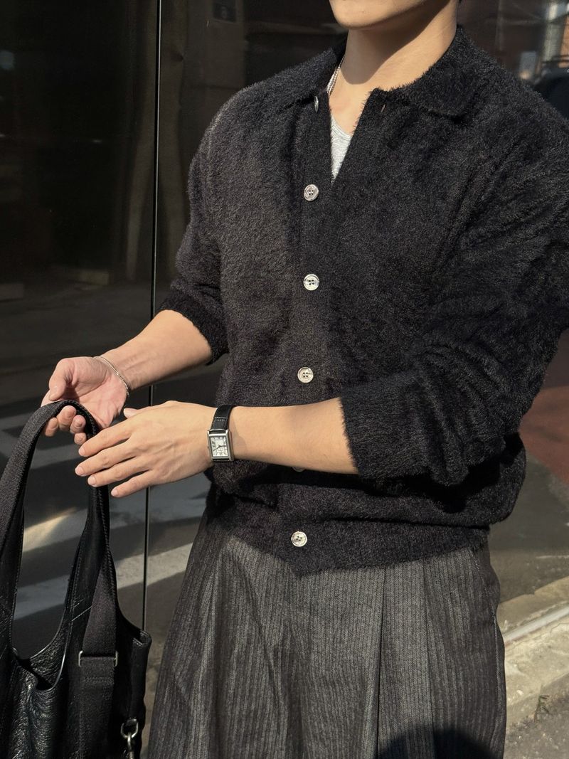 Porter herringbone denim slacks
