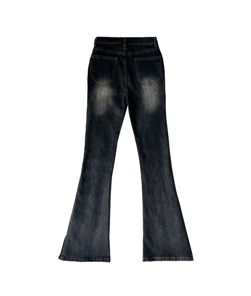 LONG & SLIM FIT Slit detail bootcut high waist hip deep pad long denim pants (3 colors)