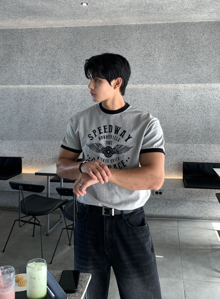 LOOKPLE（ルックプル）の「Offard Speedway Semi Muscle Fit Ringer Short Sleeve（Tops）」