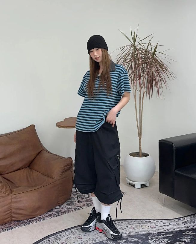 Lot Eyelet Cargo Bermuda Pants