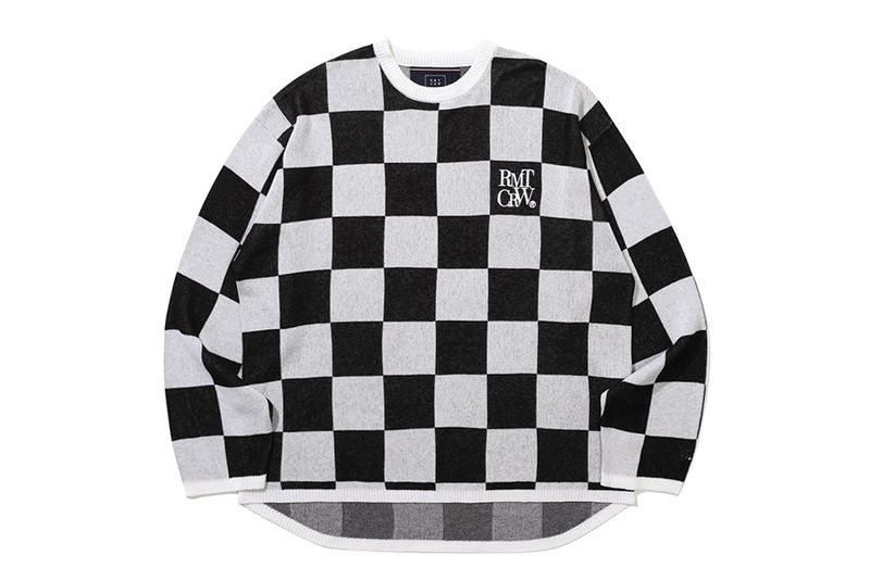 CHECKER BOARD KNIT TOP_BLACK