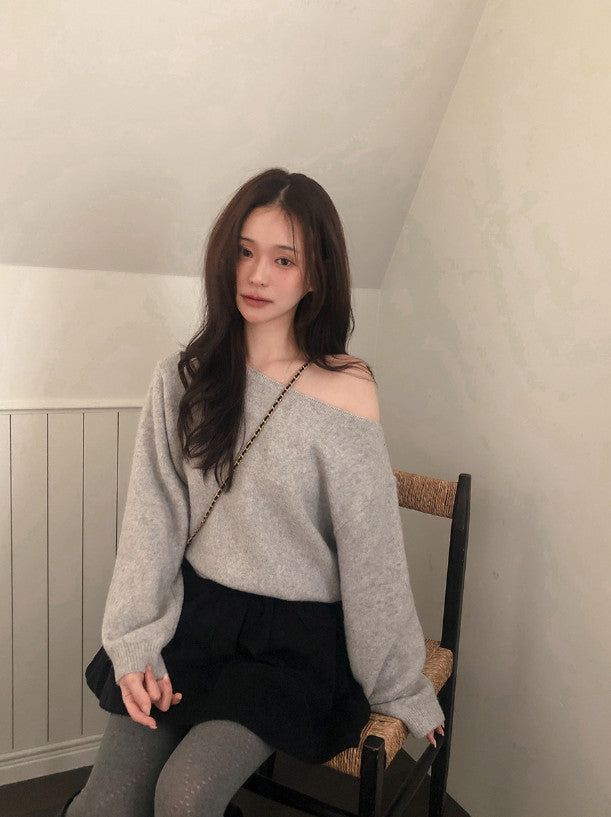 SHOPPERLAND(ショッパーランド)の「MN Daily Wool Off Shoulder Knit (4color)(Tops)」