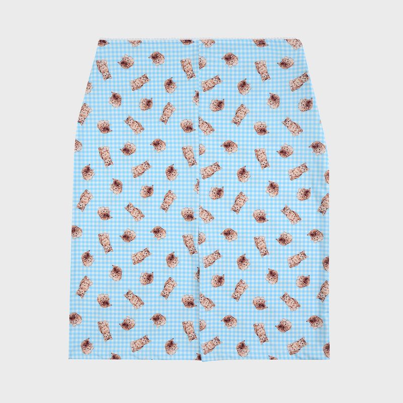 KITTEN CHECK MIDI SKIRT
