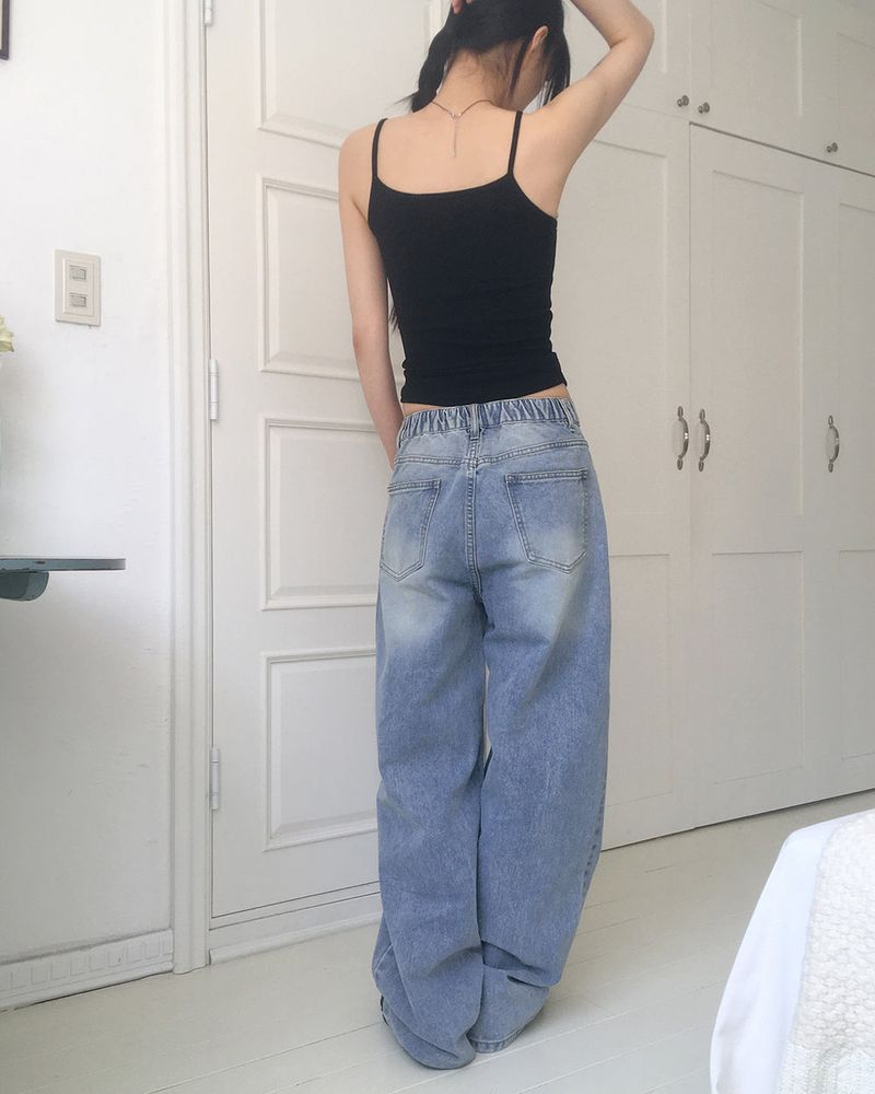 Radian Back-Banding Wide Denim Pants