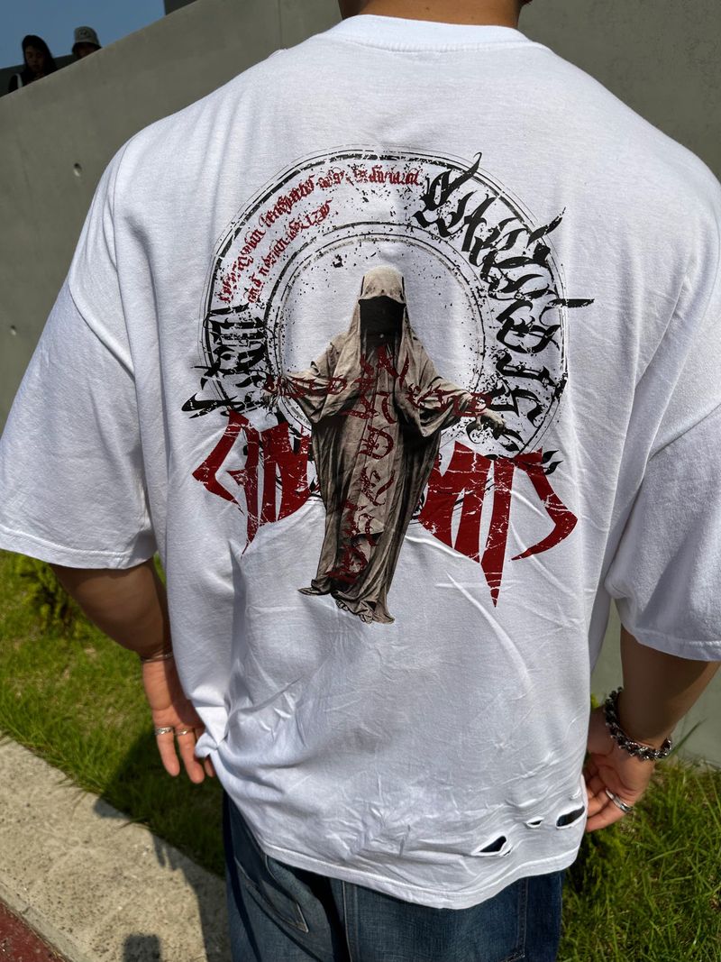 GOATED BLESS CUTTING OVERSIZE T-SHIRT(WHITE)