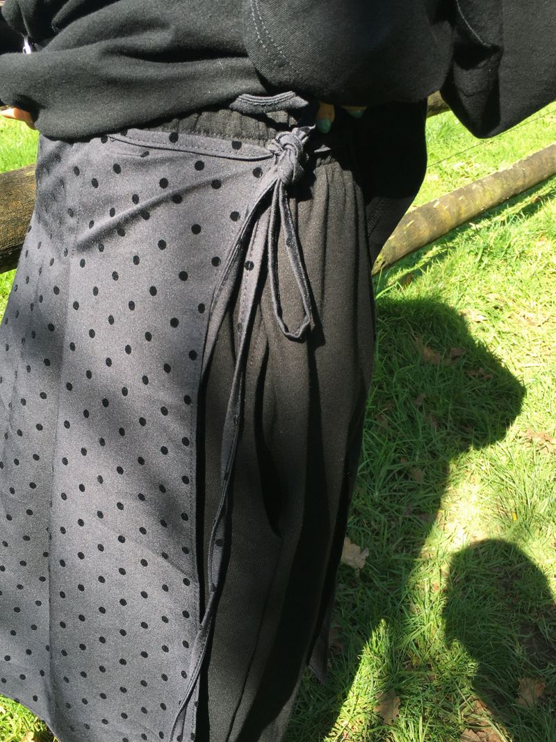 [Detachable] Dot Wrap Skirt Sweatpants (2c)