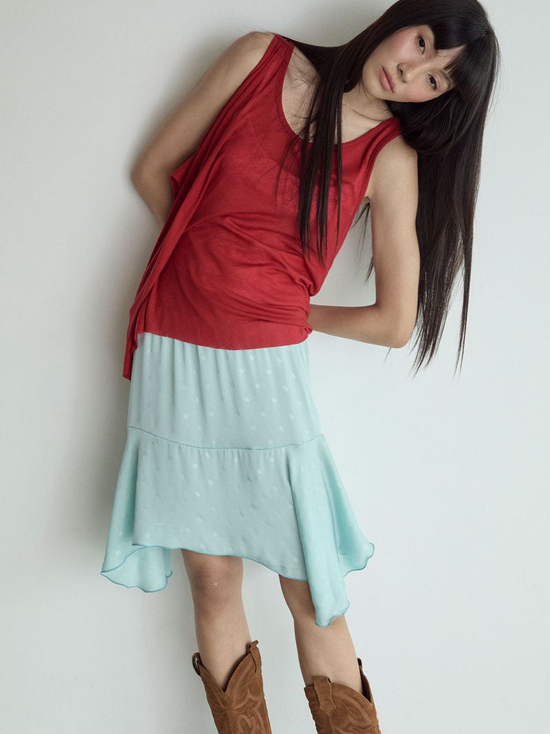 Layered Sleeveless Top_True Red