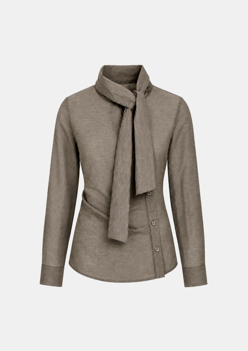Noelle Draped Tie Blouse