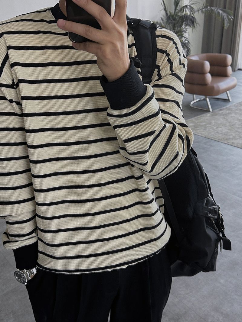 Jack Waffle Border Sweat Shirt (5color)