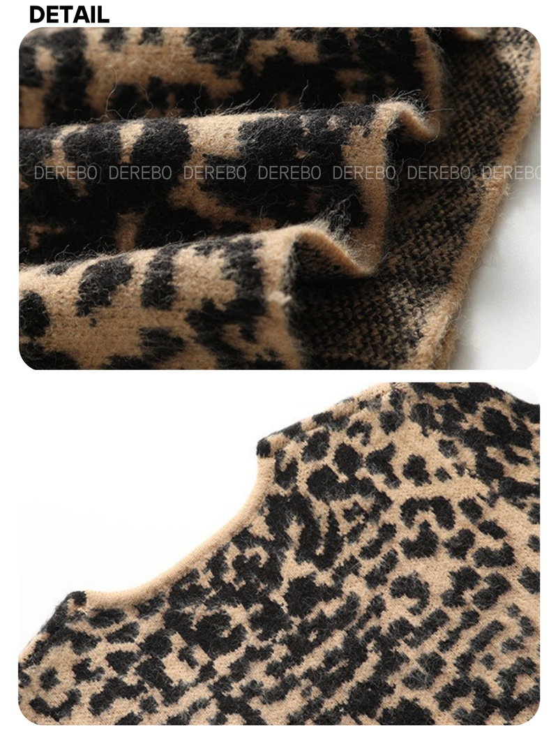 Mohair Leopard Loose Fit Cardigan