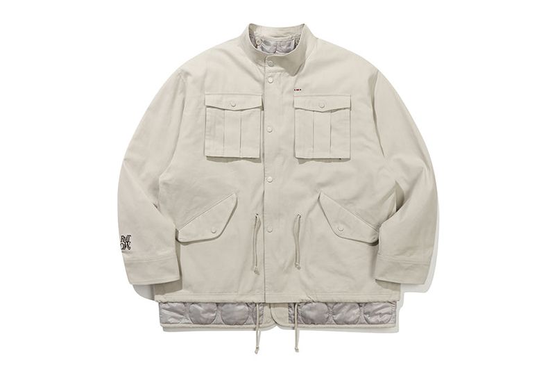 RECENT LOGO M65 PARKA_LIGHT GREY