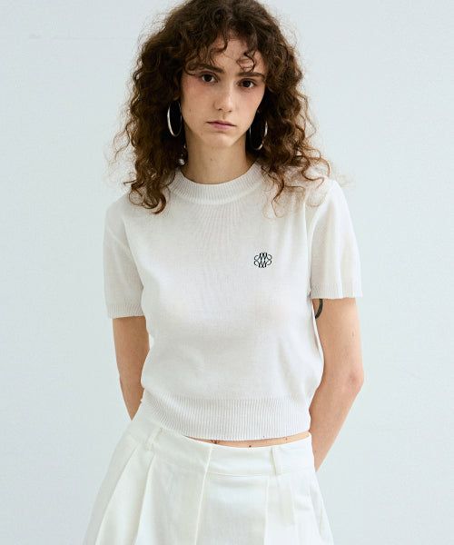 NICK&NICOLE（ニック＆ニコール）の「【R NECK SET】[2 PACK] MINIMAL LOGO KNIT PACKAGE _8 COLOR（Tops）」