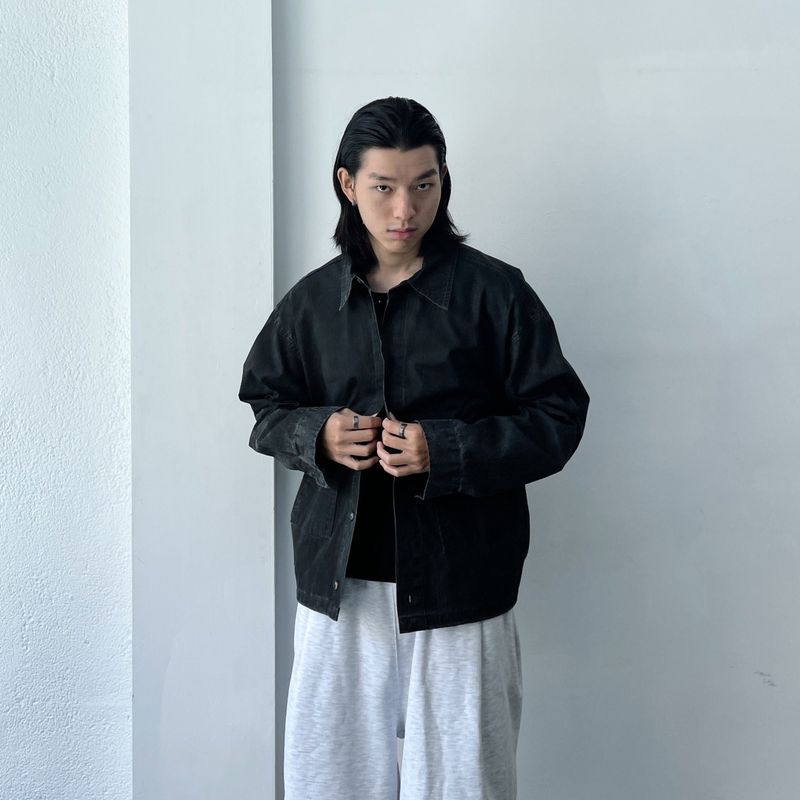 Faded Cropped Work Jacket