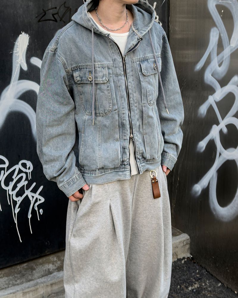 Carven Hooded Trucker Denim Jacket