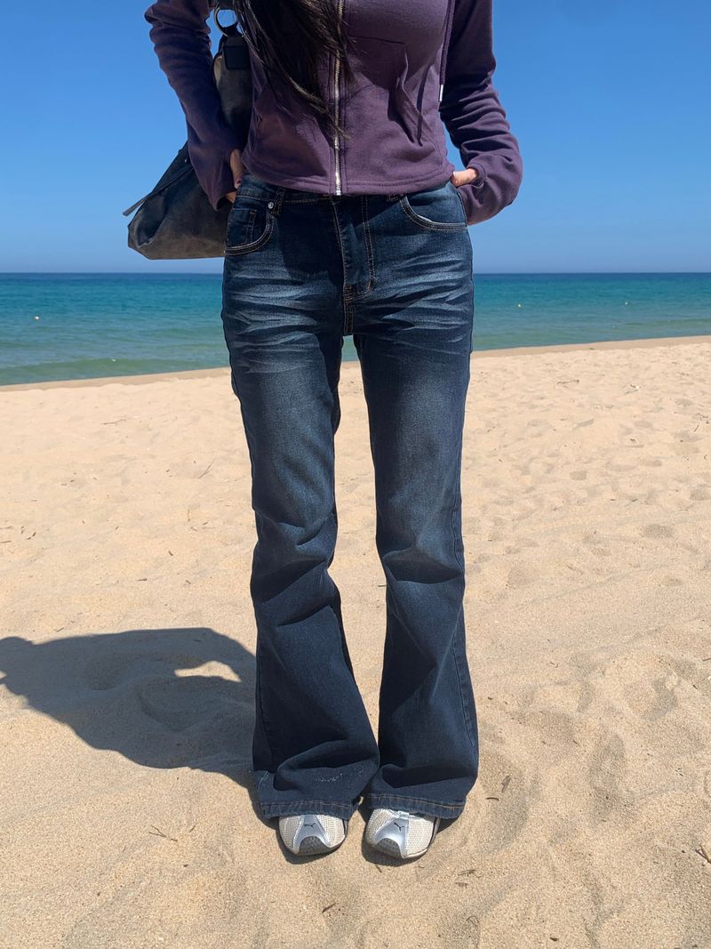 RITCORE（リットコア）の「Deep Blue Cat-Washed Bootcut Stretch Denim Pants (1c)（Pants）」