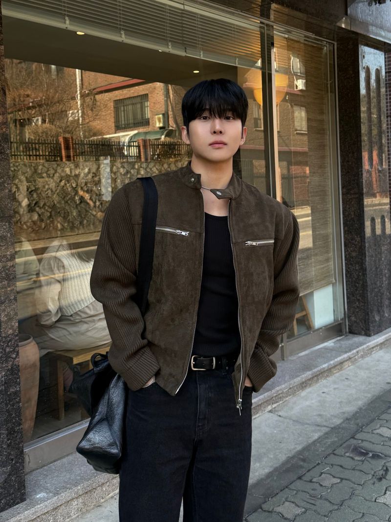 Owen knitwear suede jacket