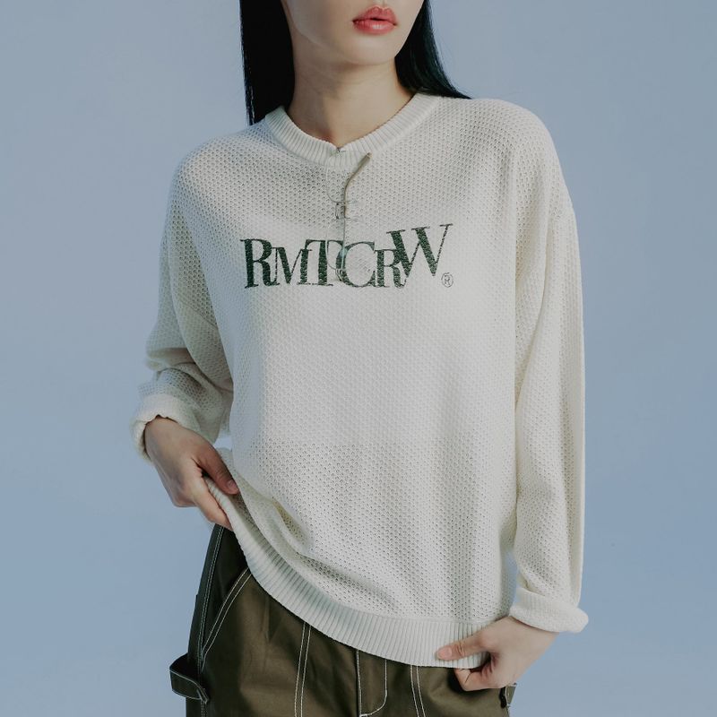 ROMANTIC CROWN（ロマンティッククラウン）の「PUNCHING KNIT LONG SLEEVE_OATMEAL（Tops）」