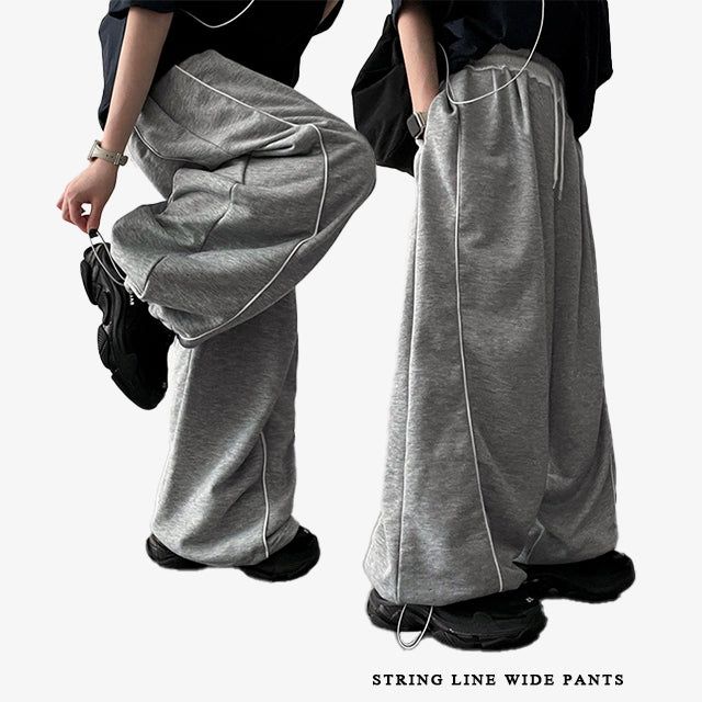 Tury banding line string training wide pants