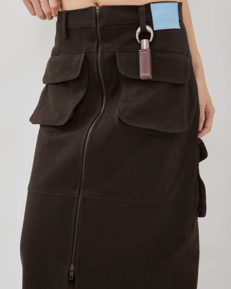Mova Zip Cargo Long Skirt