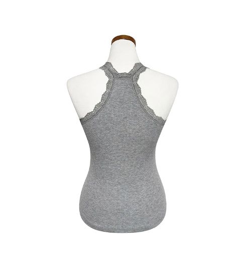 Fran Ribbed Lace Halter Sleeveless