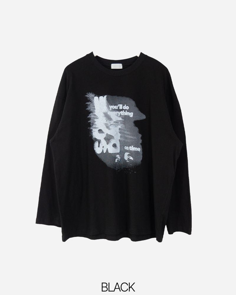 Shadow printed long-sleeved shirt