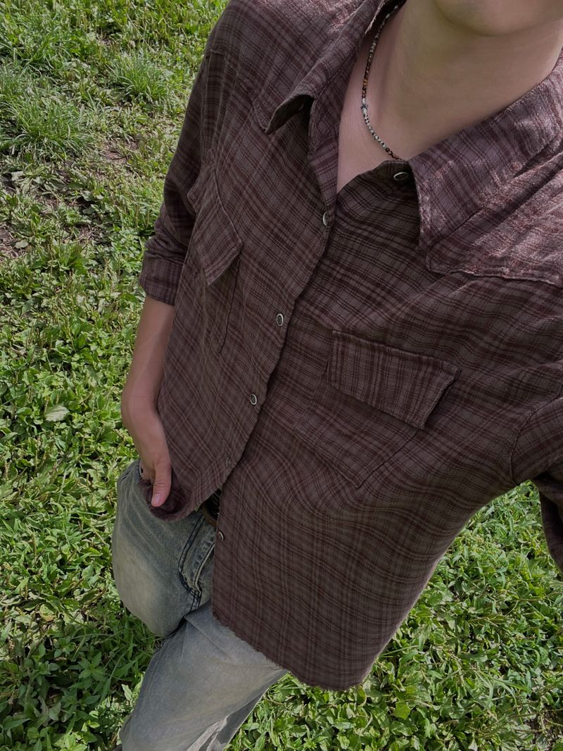 Ravi Raw-Edge Check Shirt (4 Colors)