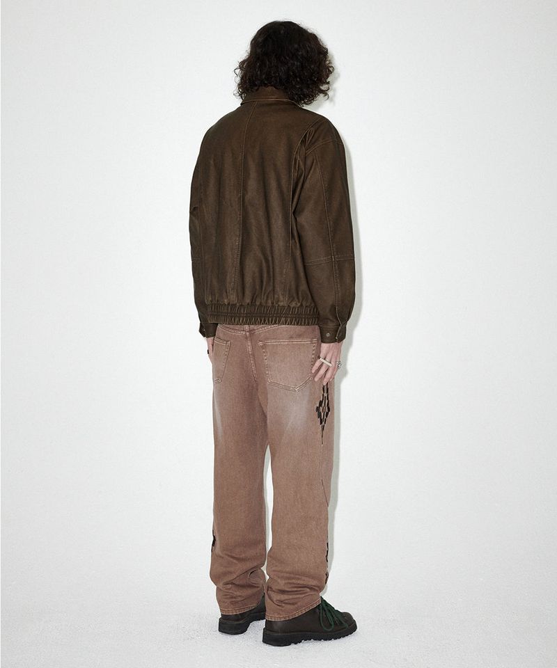 WASHED FAUX LEATHER BLOUSON