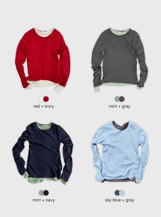 26SS★ [BAONHAUS] Seden Modal Layered Round T-shirt