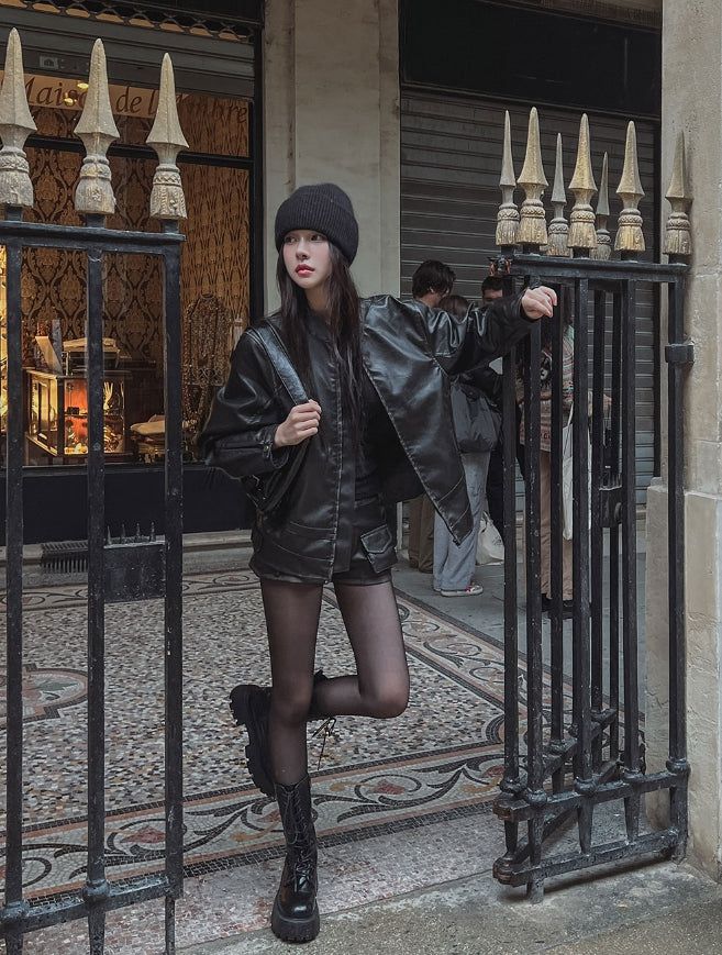Villa Hand Washing Leather Biker Jacket