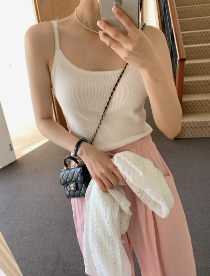 SHOPPERLAND(ショッパーランド)の「リブレースノースリーブ (3color)(Tops)」