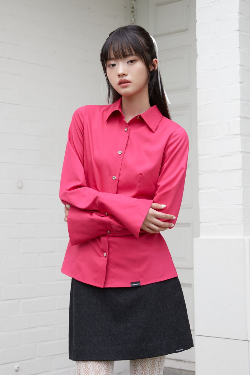 SLIM LINE CUFFS SHIRTS (PINK)