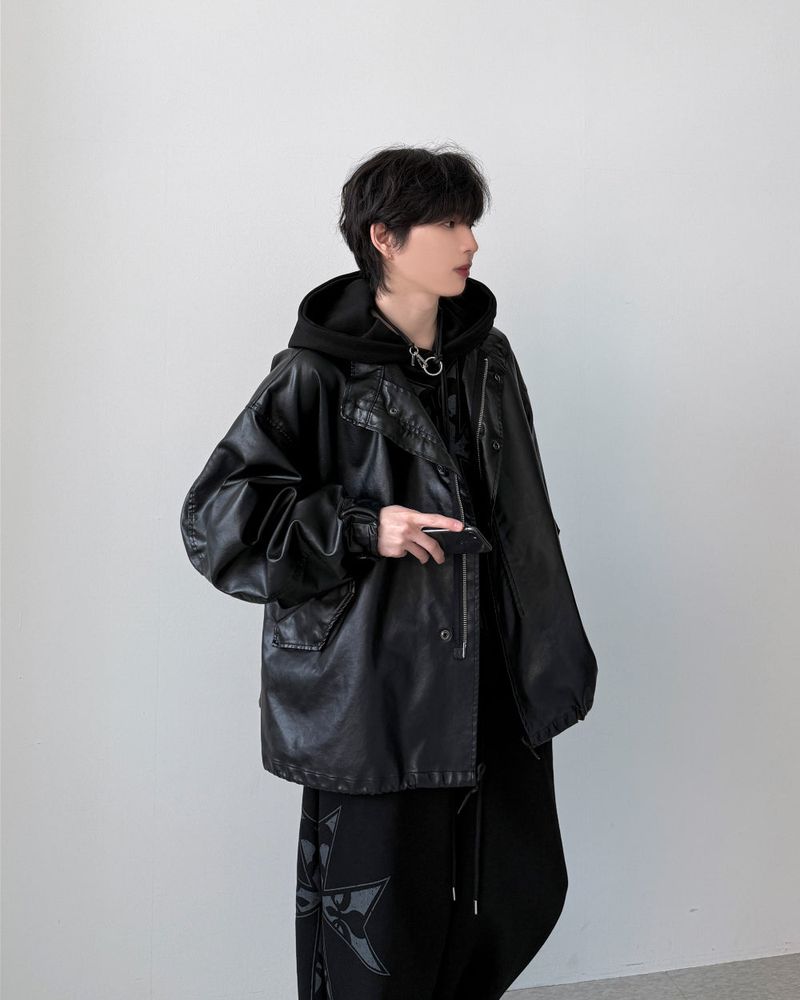 Pheno Washed Leather Parka