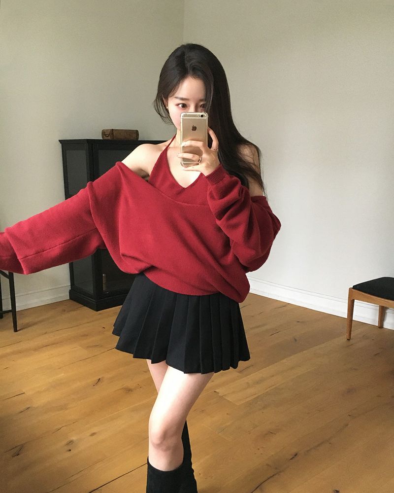 V-Neck Knit & Tank Top Set
