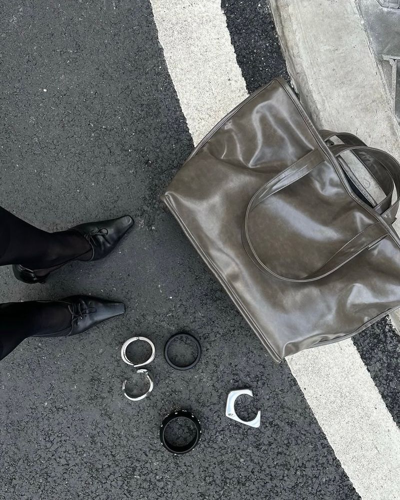  Andiamo Faux Leather Tote Bag