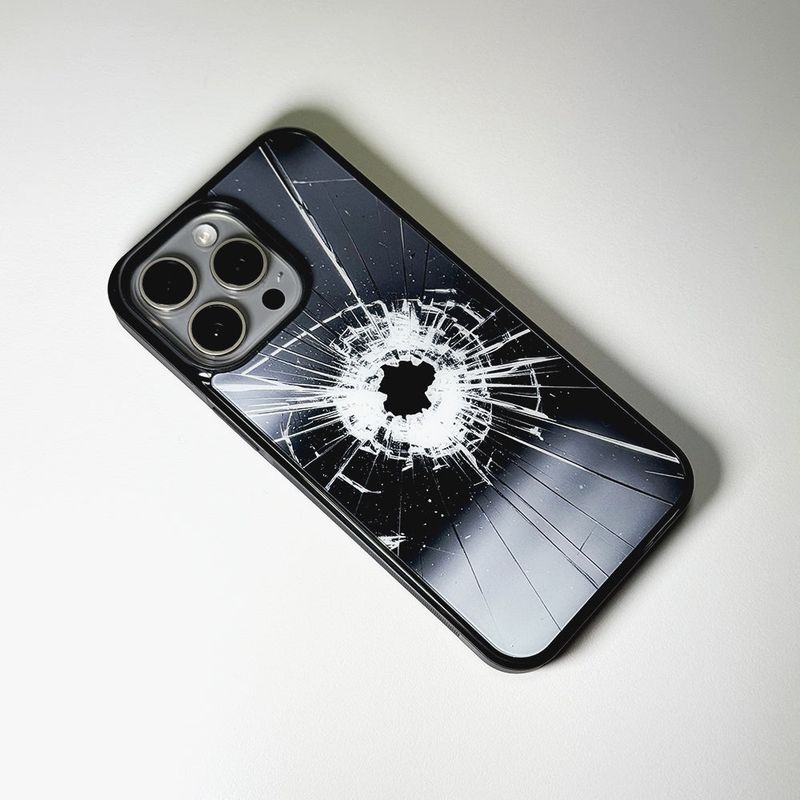 Cracked Glass Phone Case (Glass_Graphite Black)