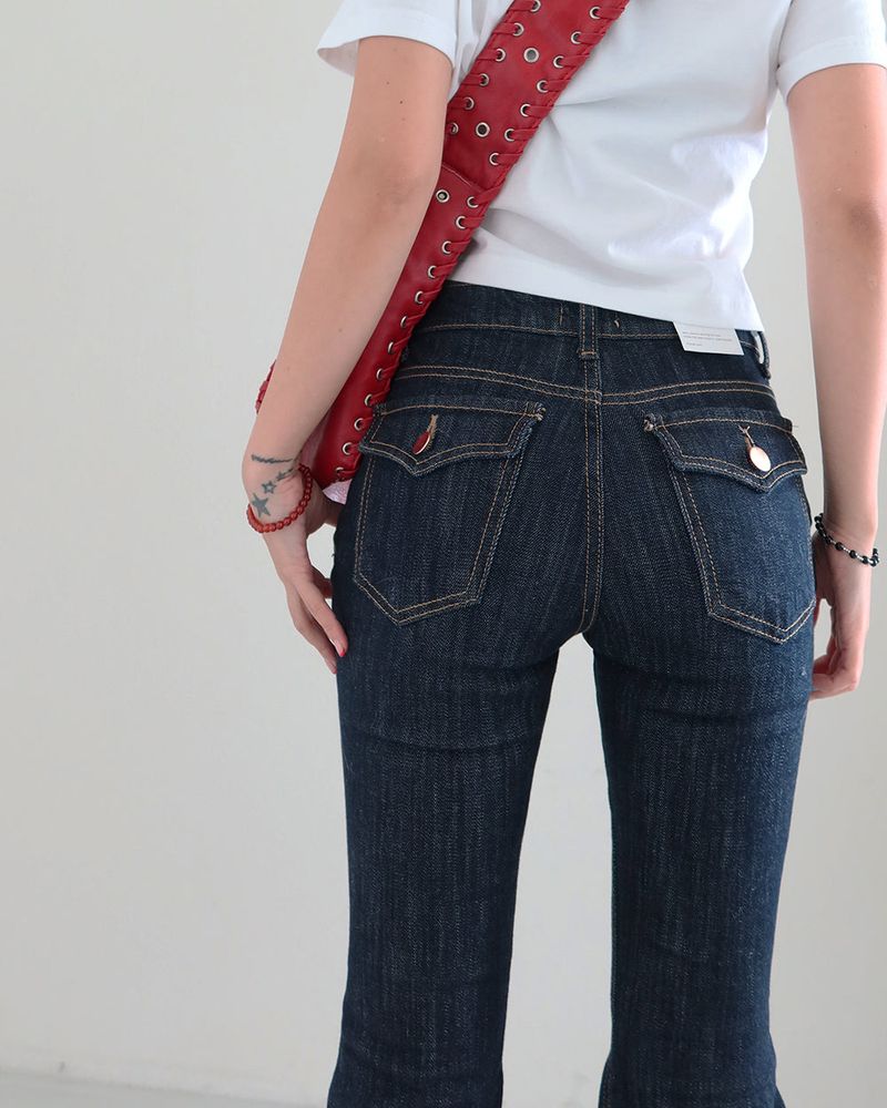 Delight-J（ディライトジェイ）の「hip pocket raw bag bootcut jeans（Pants）」
