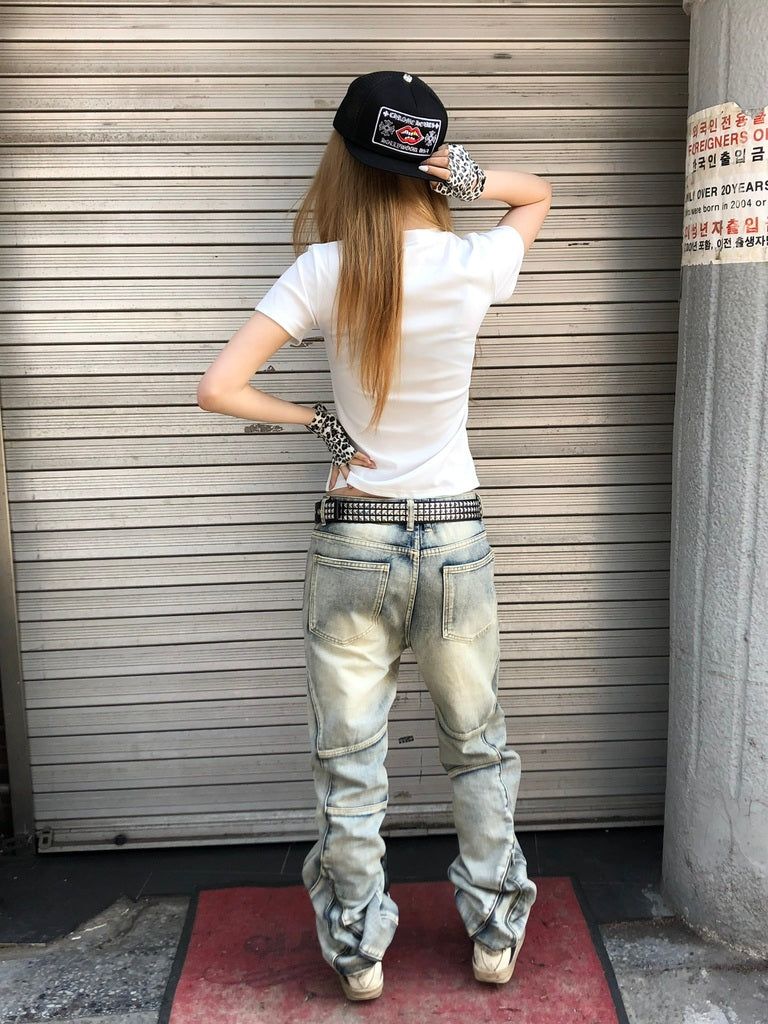 Smoky Washed Zipped Pants