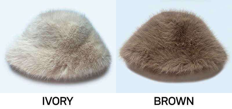 PLAIN FAUX FUR BUCKET HAT [2colors]