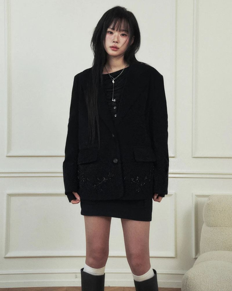 Flower Beaded Classic Jacket
